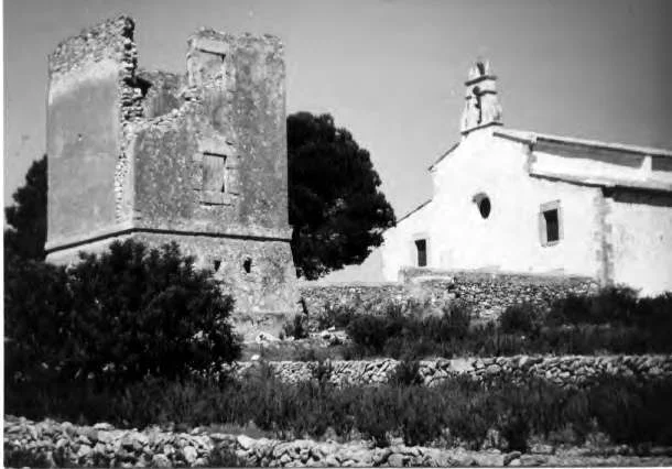 L'ermita i la torre de comunicacions als anys seixanta