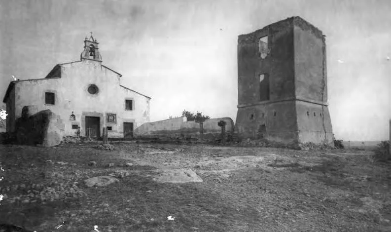 Ermita i torre de Telègrafs a principis de segle XX