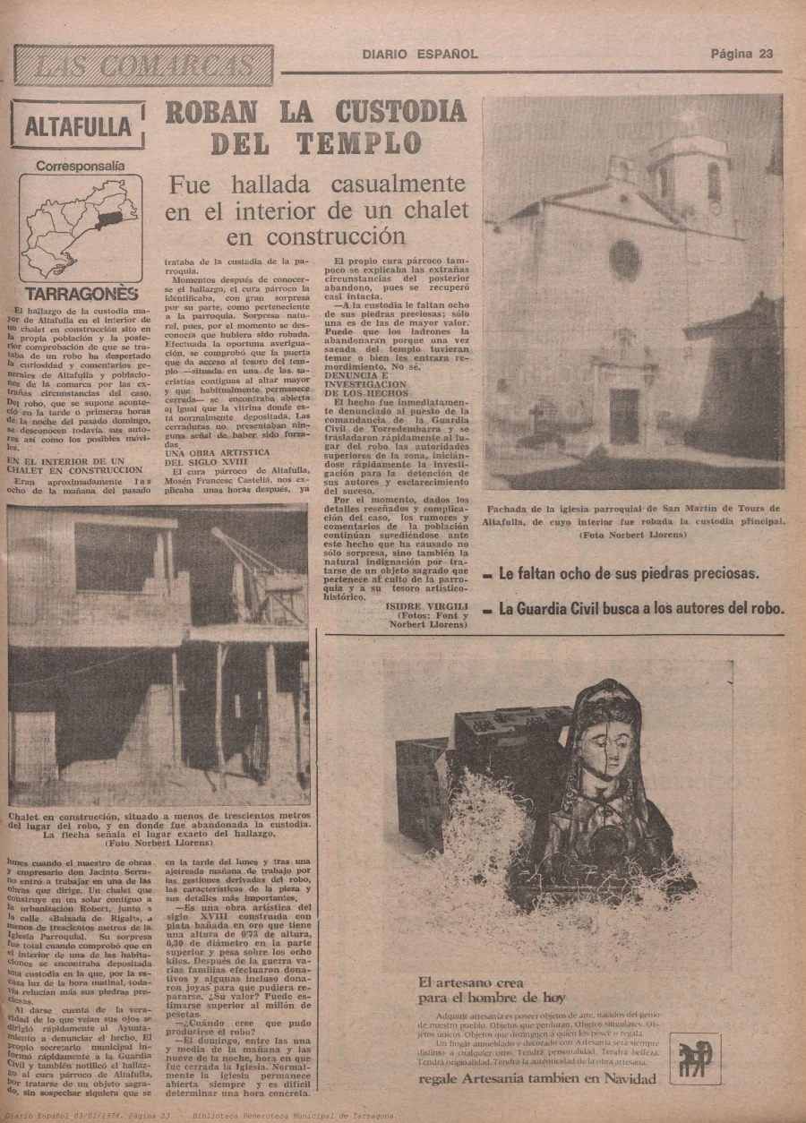 Robatori Custòdia Altafulla 1974